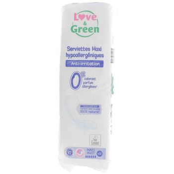 Maxi Nacht Anti-Reizungen Servietten Love & Green - 12 Servietten