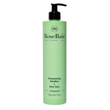 Keratinhaltiges Shampoo mit Aloe Vera RoseBaie - Pumpflasche 500ml