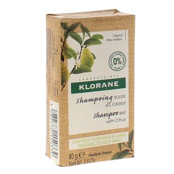 Festes Shampoo mit Zedernholz Klorane - 80 g Stück