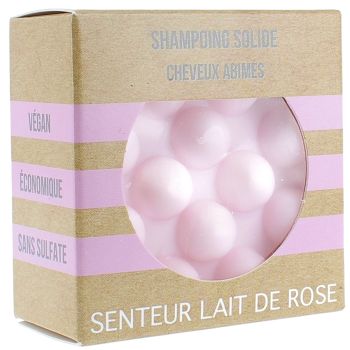 Festes Shampoo für Beschädigtes Haar mit Rosamilchduft von Valdispharm - 55 g fester Block