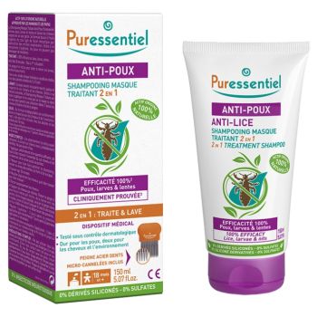 Shampoo Behandlung 2 in 1 Anti-L&auml;use Puressentiel - Tube mit 150 ml