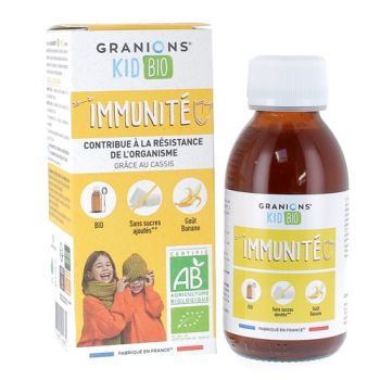 Bio-Immunitätssirup für Kinder mit Bananengeschmack von Granions - Flasche mit 125 ml