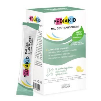 Pediakid Reisekrankheit Sirup - Packung mit 10 trinkfertigen Flüssigkeitssticks