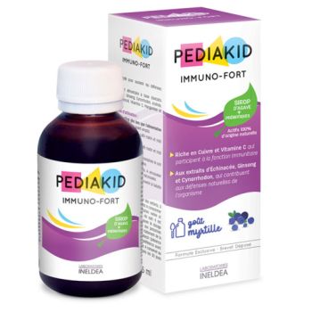 Pediakid immuno - starker Geschmack Heidelbeere - Flasche mit 125 ml