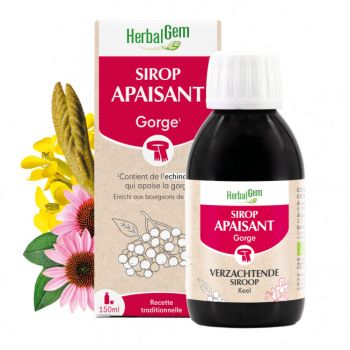 Beruhigender Bio-Hals-Sirup Herbalgem - Flasche mit 150 ml
