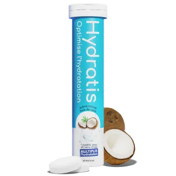 Kokosnuss-Geschmack Hydratis Hydratationslösung - Tube mit 20 Brausetabletten