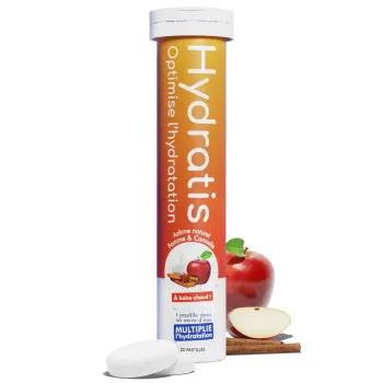 Hydratisierungslösung Apfel-Zimt-Geschmack Hydratis - Tube mit 20 Brausetabletten