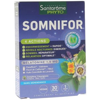 Somnifor 4 Aktionen Santarome - Packung mit 30 Tabletten