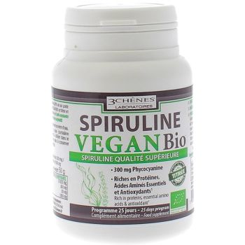 Spirulina Vegan Bio 3 Eichen - Dose von 60 Tabletten