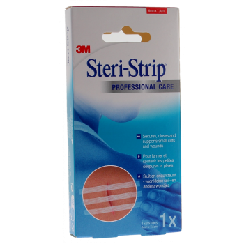 Steri-Strip Hautkleber Nähte 3M - Packung mit 3 Streifen von 6mm x 7,5cm