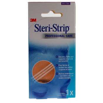 Steri-Strip Hautklebenaht 3M - Packung mit 5 Streifen von 3mm x 7,5cm