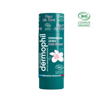 Bio Tiaré-Blüten Lippenbalsam Dermophil Indien - Stick mit 4 g