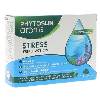 Stress Dreifachwirkung Phytosun Arôms - Packung mit 30 Kapseln