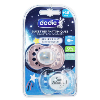 Anatomische Schnuller Nacht +18 Monate Dodie - 2er Pack Schnuller