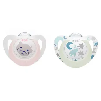 Schnuller Starlight Tag & Nacht 0-6 Monate NUK - 2er Pack Schnuller