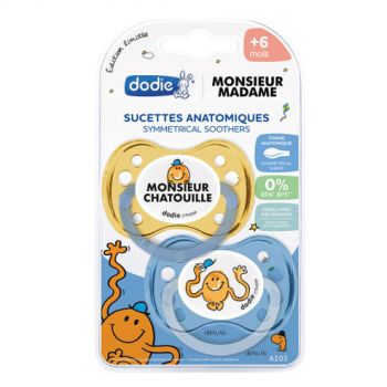 Anatomische Schnuller Limited Edition Madame Monsieur +6 Monate Dodie - 2er Pack Schnuller