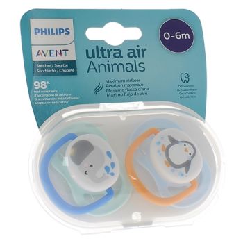 Avent Classic Schnuller 0 bis 6 Monate Tiere - 2er-Pack Schnuller