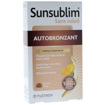Sunsublim ohne Sonne Selbstbräuner Nutreov - Packung mit 28 Kapseln