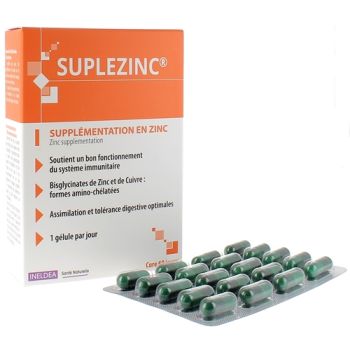 Suplezinc Ineldea - Packung mit 60 pflanzlichen Kapseln
