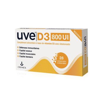 UVE D3 800 UI Crinex - Packung mit 28 orodispersiblen Tabletten