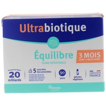 Ultrabiotische Balance Nutrisant&eacute; - Packung mit 60 pflanzlichen Kapseln + 30 Kapseln geschenkt