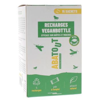 Veganbottle Nachfüllungen für fliegende Wespen und Fliegen Abatout - Packung mit 5 Nachfüllungen