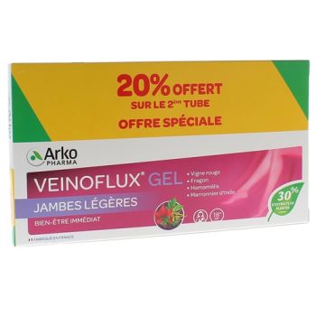 Veinoflux Gel für leichte Beine Arkopharma - 2 Tuben à 150 ml