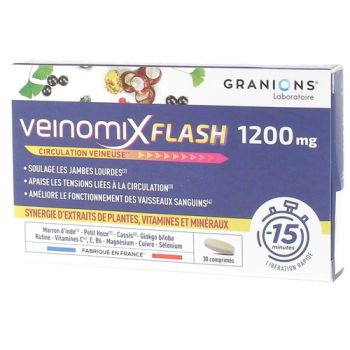 Veinomix Flash 1200 mg Venenzirkulation Granions - Packung mit 30 Tabletten