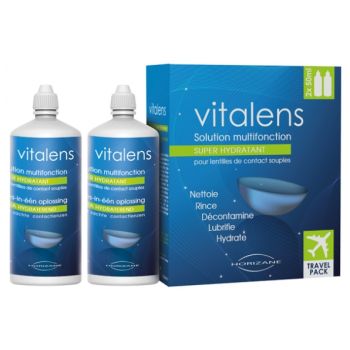 Vitalens Multifunktionslösung für weiche Kontaktlinsen - 2er-Pack mit 50 ml Flaschen