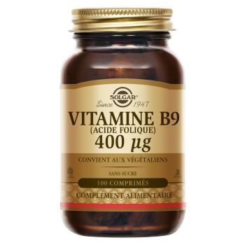 Vitamin B9 (Folsäure) 400 µg Solgar - Flasche mit 100 Tabletten