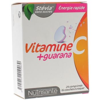 Vitamin C + Guarana Booster Nutrisanté - Packung mit 24 Kautabletten