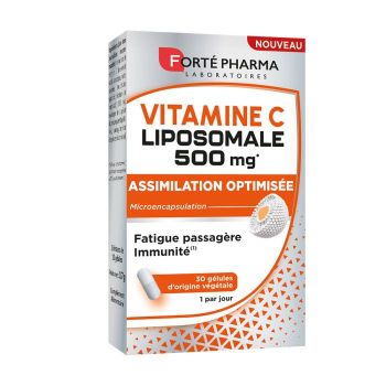 Liposomales Vitamin C 500mg Forté Pharma - Packung mit 30 pflanzlichen Kapseln