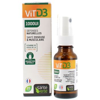 Vitamin D3 1000 IE natürliche Abwehrkräfte Gesundheit Grün - Spray von 20ml