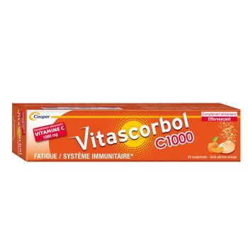 Vitascorbol C1000 Vitamin C Cooper - Packung mit 20 Brausetabletten