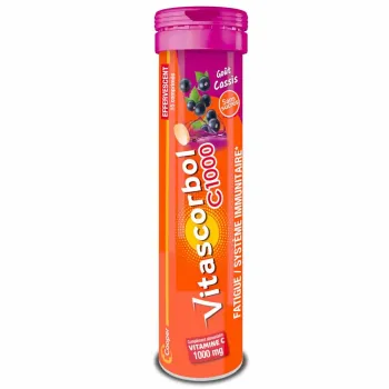 Vitascorbol C1000mg Cassisgeschmack ohne Zucker Cooper - Tube mit 15 Brausetabletten