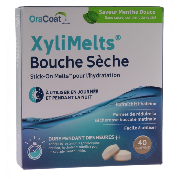 XyliMelts Hafttabletten gegen trockenen Mund mit süßem Minzgeschmack - Packung mit 40 Tabletten