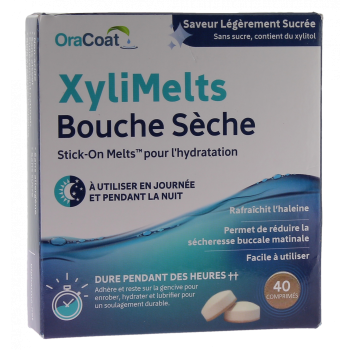 XyliMelts Hafttabletten gegen trockenen Mund mit leicht süßlichem Geschmack - Packung mit 40 Tabletten