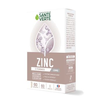 Zink 15 mg Santé Verte - Packung mit 60 Kapseln