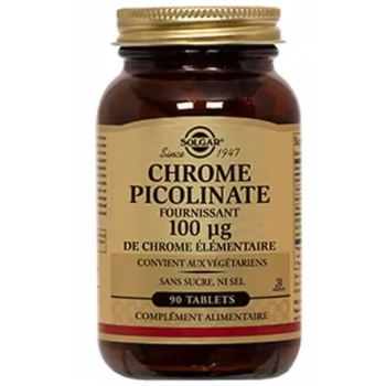 Chrome Picolinat 100 µg Solgar - Dose von 90 Tabletten