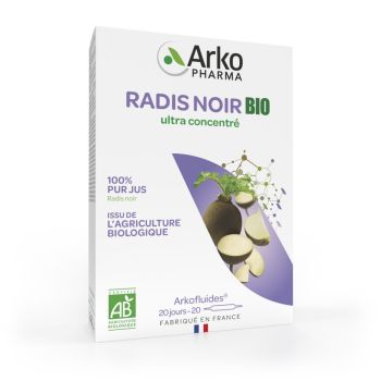 Arkofluides schwarzer Rettich Arkopharma - Packung mit 20 Ampullen