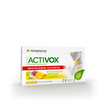 Activox Lutschtabletten mit Zitronengeschmack Arkopharma - Packung mit 24 Tabletten