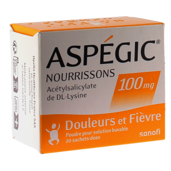 Aspegic Säuglinge 100mg Pulver zur Herstellung einer Lösung zum Trinken in Einzeldosisbeuteln - Packung mit 20 Beuteln