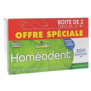 Homéodent Zahnaufhellungspflege Geschmack Chlorophyll Boiron - 2 Tuben à 75 ml