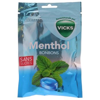 Zuckerfreie Mentholbonbons Vicks - 72g Beutel