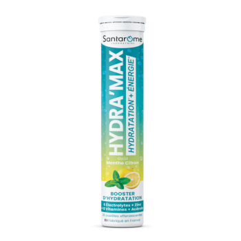 Hydra'max Lösung zur Hydratation mit Minze-Zitronen-Geschmack Santarome - 20 Brausetabletten