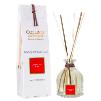 Duftstrauß Mohnblumen Hügel der Provence - Glasflasche + natürliche Rattanstängel