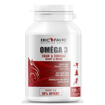 Omega 3 Herz und Gehirn Eric Favre - 120 Kapseln Topf 30% Rabatt