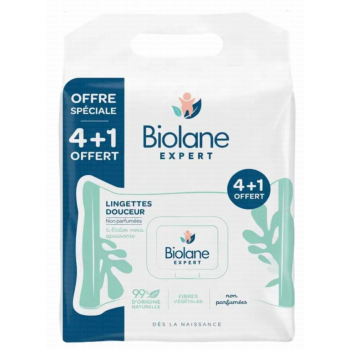 Biolane sanfte, unparf&uuml;mierte Feuchtt&uuml;cher - 4 + 1 gratis