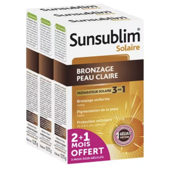 Sunsublim Sonnenbräune helle Haut Nutreov - 3 Schachteln mit 28 Kapseln