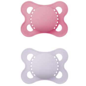 Schnuller Original Silikon 2-6 Monate Mam - Packung mit 2 Schnullern - rosa